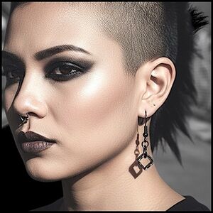 5 For $25💫Black Aluminum Punk Cube Earrings